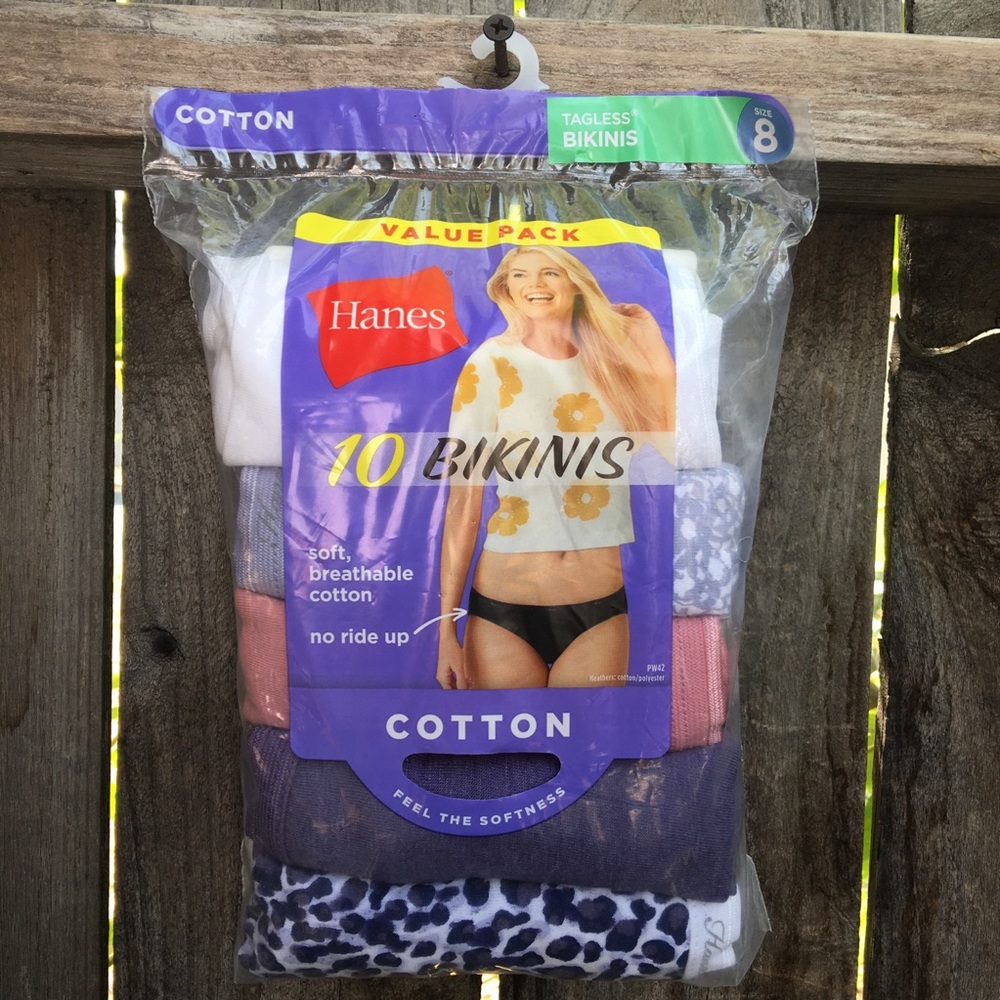 Hanes women’s 10-pack bikini underwear panties 8